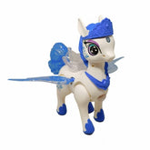 White and Blue Electronic Pegasus Unicorn Toy.
